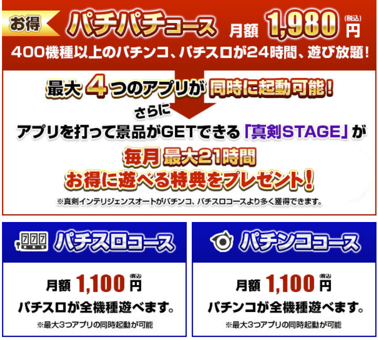 777タウンの料金表
